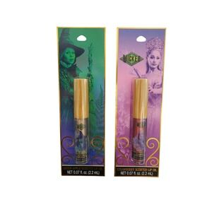 Wicked Movie Lip Oil Set Green Apple Strawberry Elphaba Glinda 0.07oz 2 Pack